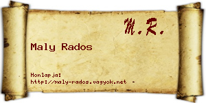 Maly Rados névjegykártya